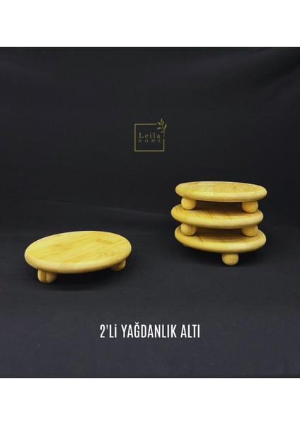 Iki Adet Bambu Misket Ayaklı Yuvarlak Yağdanlık ve Bardak Altlığı Seti fiyatları