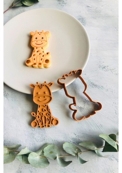 6x9 cm Oturan Zürafa Hamur Şekillendirici, Kurabiye Kalıbı, Seramik, Şeker ve Oyun Hamuru modelleri