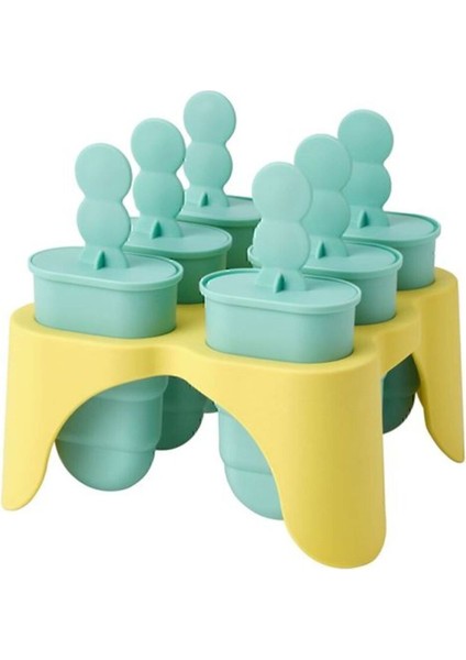 Turkuaz Renkli 6'lı Buz Kalıbı, Serinletici Dondurma Çubukları Seti fiyatları