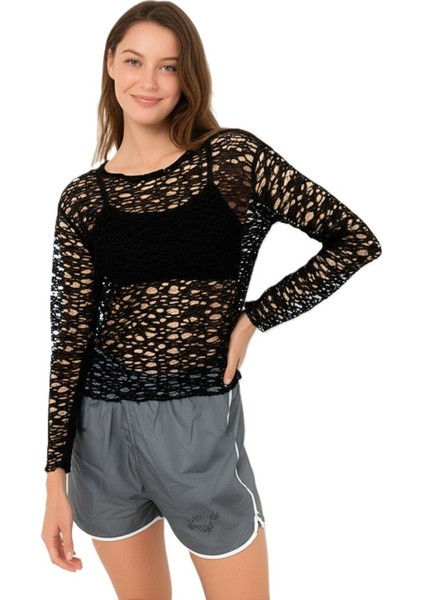 Kadın Plaj ve Deniz Şortu Günlük Hızlı Kurur Esnek Cepli Bağcıklı Rahatkesim OPKPDS26OPMOD98