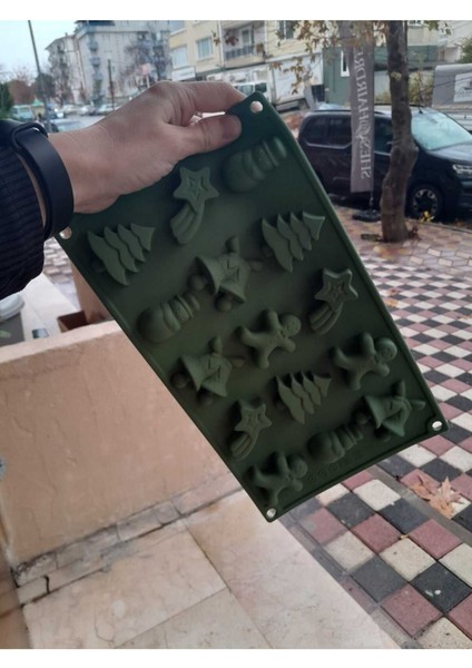 Yılbaşı Temalı Silikon Kalıp Seti, Kek, Çikolata, Mum ve Sabun 15'li