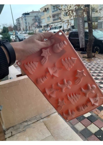 Yılbaşı Temalı Silikon Kalıp Seti, Kek, Çikolata, Mum ve Sabun 15'li