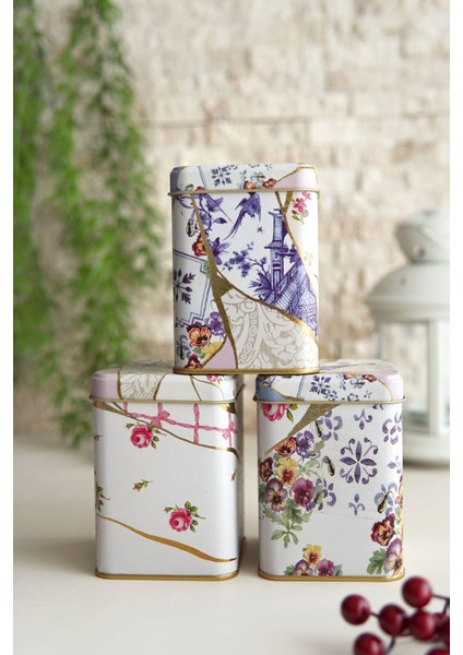 Kare Metal Saklama Kabı 75X75 Cm, 3'lü Set, Yeşil Renk