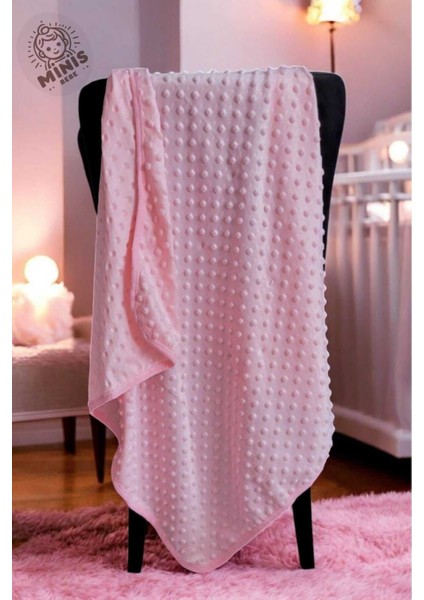 Yumuşak ve Hafif 80X90 Nohut Kumaş Bebek Battaniyesi, Pembe Renk Seçeneği