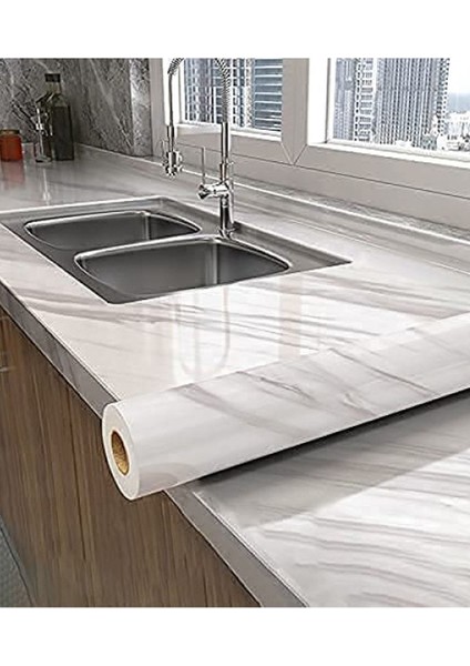 Açık Mermer Desenli Yapışkanlı Kaplama Kağıdı 3 Mt, Şık ve Dayanıklı Yüzeyler Için Ideal fiyatları