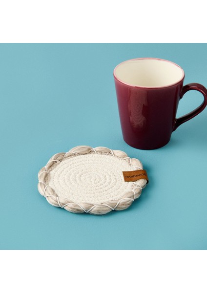 Ekru Bej Bardak Altlığı, 13X13 Cm, Şık ve Kullanışlı Ev Dekoru Aksesuarı fiyatları