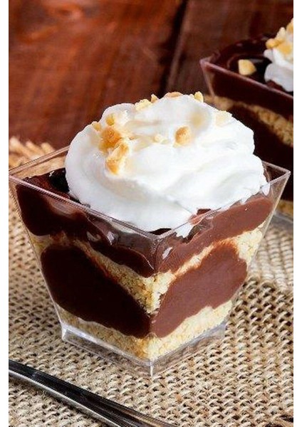 Şeffaf Kübik Plastik Kase 200CC 12'li, Sunum ve Saklama Için Ideal, Turkuaz Renk fiyatları