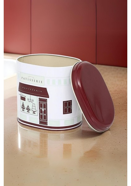 Renkli Desenli Oval Metal Saklama Kabı 11X15 Cm, Şık ve Kullanışlı Ev Gereçleri