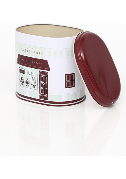 Renkli Desenli Oval Metal Saklama Kabı 11X15 Cm, Şık ve Kullanışlı Ev Gereçleri fırsatları