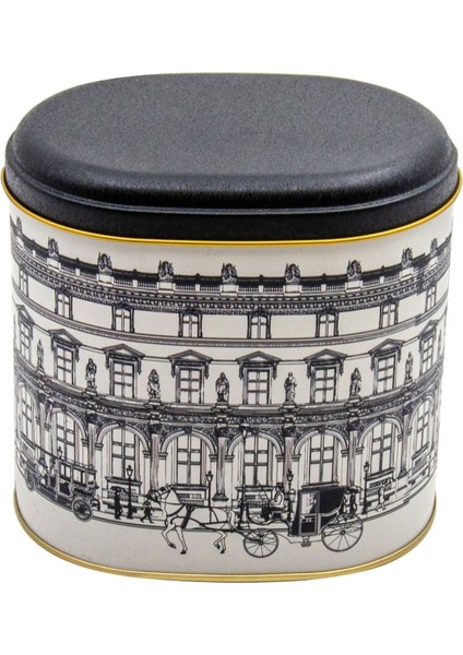 Şehir Desenli Oval Metal Saklama Kabı 11X15 Cm, Beyaz Renk fiyatları