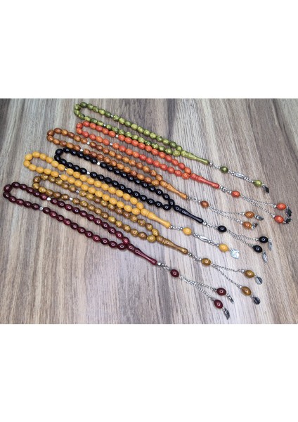 5 Adet Karışık Renkler Kaliteli Plastik Kuka Modeli 33'lu Erkek Tesbih