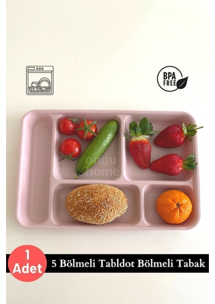 Beş Bölmeli Renkli Yıkanabilir Tabağ, Kahvaltı ve Yemek Için Güvenli Tasarım fiyatları
