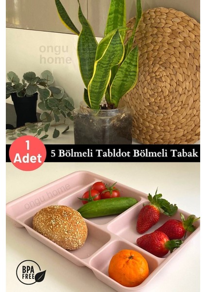 Beş Bölmeli Renkli Yıkanabilir Tabağ, Kahvaltı ve Yemek Için Güvenli Tasarım fırsatları