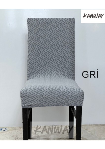 Esnek Lastikli Yüksek Kaliteli Gri Sandalye Kılıfı, Yıkanabilir ve Şık Tasarım