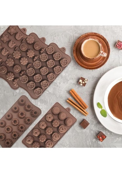Kahverengi Silikon Çikolata ve Dondurma Kalıbı Seti, 2'li, Şık ve Kullanışlı fiyatları