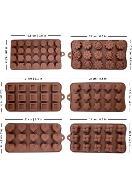 Kahverengi Silikon Çikolata ve Dondurma Kalıbı Seti, 2'li, Şık ve Kullanışlı modelleri