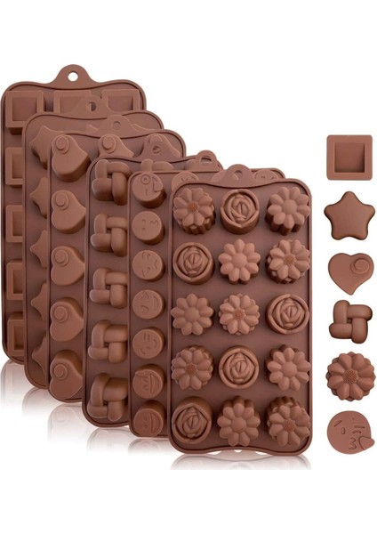 Kahverengi Silikon Çikolata ve Dondurma Kalıbı Seti, 2'li, Şık ve Kullanışlı fırsatları