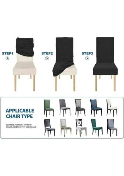 Ipek Görünümlü Kadife Sandalye Kılıfı Beyaz, Şık ve Zarif Tasarım, 1 Adet fiyatları