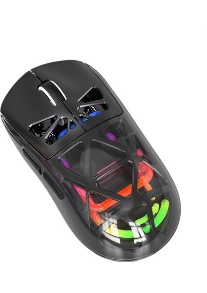 Şeffaf Sessiz Fare Kablosuz Şarjlı Çift Modlu Rgb Ergonomik Bluetooth Fare (Yurt Dışından)