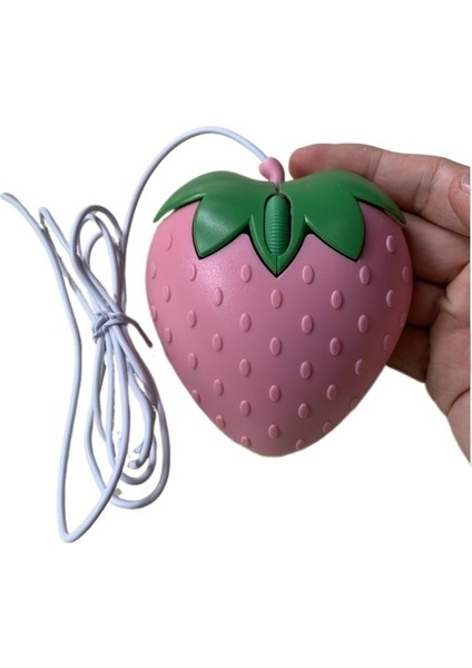 Yaratıcı Fare Çizgi Film Faresi Kablolu Fare Kablolu Çilek Faresi Sevimli Meyve Faresi Tatlı Çilek Faresi (Yurt Dışından)