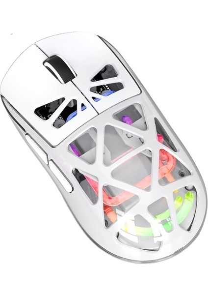 Şeffaf Sessiz Fare Kablosuz Şarjlı Çift Modlu Rgb Ergonomik Bluetooth Fare (Yurt Dışından)
