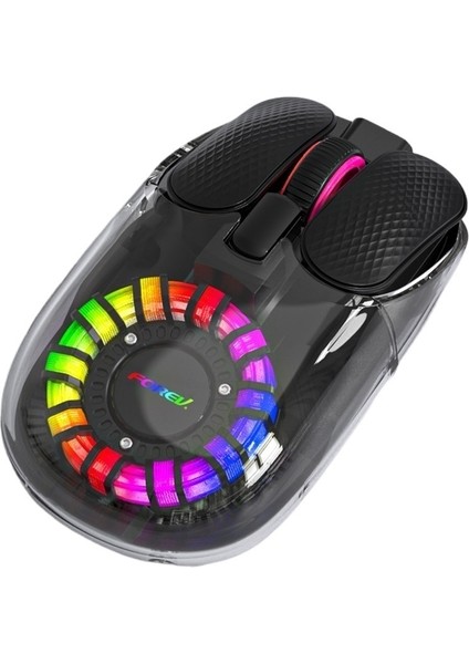 Şeffaf Sessiz Fare Kablosuz Şarjlı Çift Modlu Rgb Ergonomik Bluetooth Fare (Yurt Dışından)