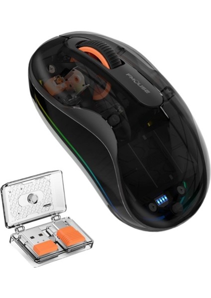 Üç Modlu Şeffaf Fare Ergonomik Şarjlı Sessiz Iş Ofis Faresi (Yurt Dışından)