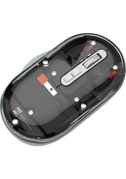 Şeffaf Kablosuz Bluetooth Çift Modlu Fare Sessiz Masaüstü Dizüstü Bilgisayar Evrensel Kablosuz Fare (Yurt Dışından)