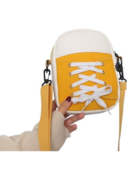 Dikişli Tuval Eğik Yeni Omuz Çantası (Yurt Dışından)