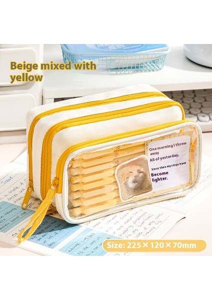 Büyük Kapasiteli Kalem Çantası Kırtasiye Çantası Öğrenci Kalem Kutusu Kozmetik Çantası (Yurt Dışından)