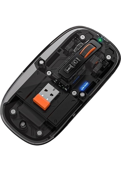 Şeffaf Kablosuz Manyetik Üç Modlu Fare Şarjlı Şeffaf Fare Dizüstü Bilgisayar Masaüstü Bilgisayar Evrensel Bluetooth Fare (Yurt Dışından)