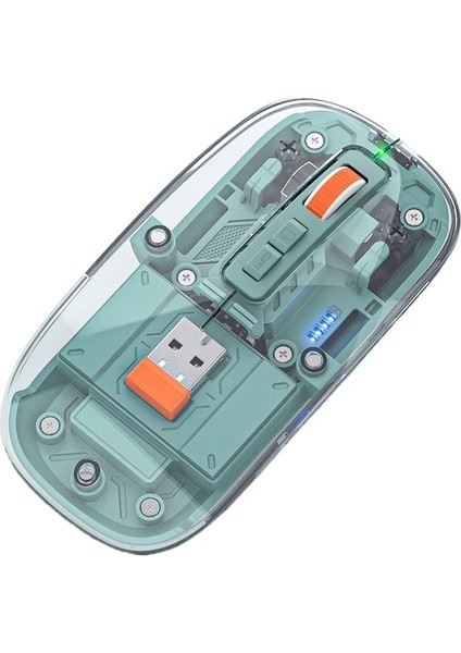 Şeffaf Kablosuz Manyetik Üç Modlu Fare Şarjlı Şeffaf Fare Dizüstü Bilgisayar Masaüstü Bilgisayar Evrensel Bluetooth Fare (Yurt Dışından)