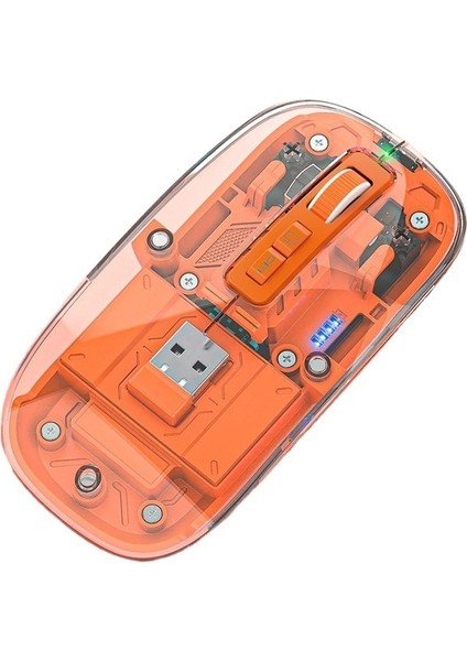 Şeffaf Kablosuz Manyetik Üç Modlu Fare Şarjlı Şeffaf Fare Dizüstü Bilgisayar Masaüstü Bilgisayar Evrensel Bluetooth Fare (Yurt Dışından)