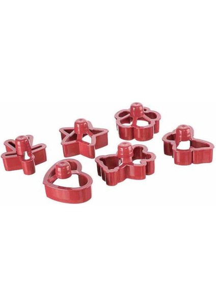 Sevgililer Için 6'lı Kurabiye Kalıbı Seti Çiçek, Kelebek, Yıldız, Melek, Adam, Kalp