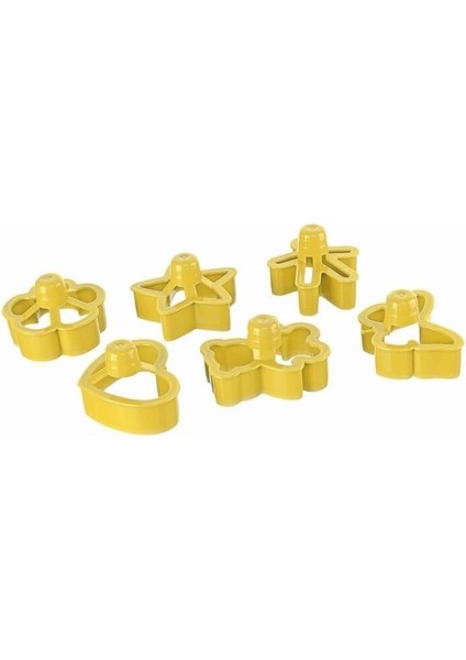 Sevgililer Için 6'lı Kurabiye Kalıbı Seti Çiçek, Kelebek, Yıldız, Melek, Adam, Kalp