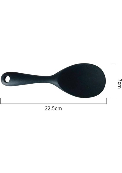 Yüksek Dayanıklı Siyah Silikon Pilav Kaşığı, 22 Cm, Yanmaz ve Çizilmez, Kolay Kullanım modelleri