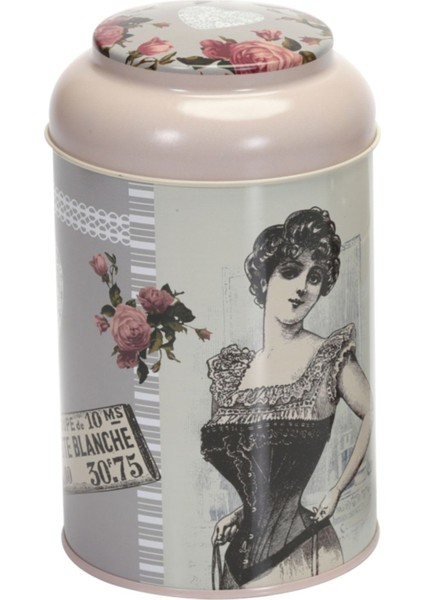 Rose Finette Blanche Desenli Şeffaf Baharatlık, 1,1 Lt, Beyaz Renk