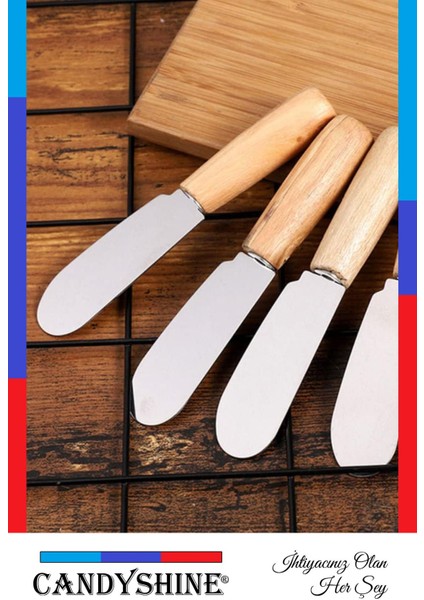 6'lı Ahşap Saplı Paslanmaz Çelik Tereyağı ve Reçel Spatula Seti modelleri