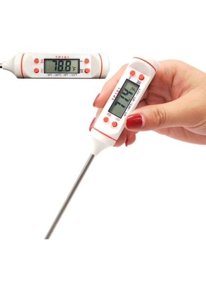 Dijital LCD Mutfak Termometresi, Sıcaklık Ölçüm Cihazı, Gıda ve Barbekü Için