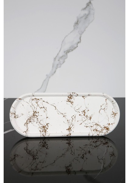 Şık Oval Sunum Tepsisi, 9X23 Cm, Dekoratif, Zarif ve Kullanışlı Tasarım