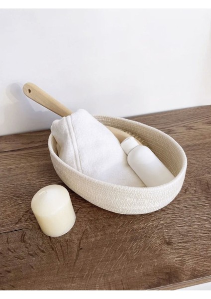 Şık Oval Hasır Saklama ve Ekmek Sepeti, 23X15X8CM, Ekru Renk modelleri
