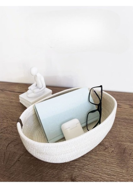 Şık Oval Hasır Saklama ve Ekmek Sepeti, 23X15X8CM, Ekru Renk fırsatları