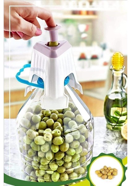 4'lü Zeytin Dilme Çizme Aparatı, Kolay ve Hızlı Kullanım, Beyaz Renk