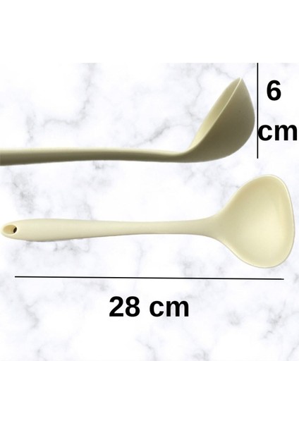 Renkli 28 cm Silikon Kepçe, Isıya Dayanıklı ve Yapışmaz, 1 Adet fırsatları