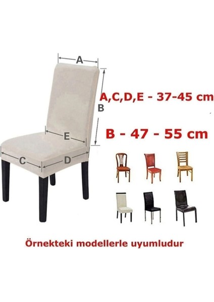 Esnek ve Lastikli Jakarlı Sandalye Örtüsü, Şık Gri Renk, 1 Adet modelleri