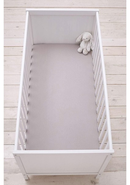 2 Adet Pamuklu Lastikli Bebek Çarşafı, 60X120X15 Cm, Gri Renkli, Yumuşak ve Rahat fırsatları