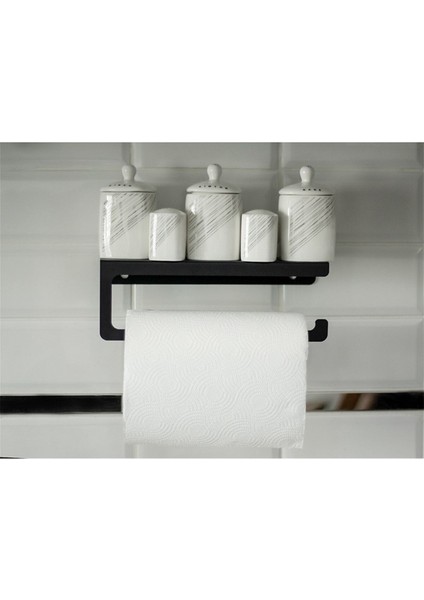 Şık Siyah Metal Baharatlık ve Havlu Tutucu, Modern Tasarım fiyatları