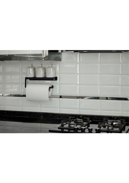 Şık Siyah Metal Baharatlık ve Havlu Tutucu, Modern Tasarım