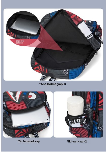 Hafif Öğrenci Moda Büyük Kapasiteli Kişiselleştirilmiş Köpekbalığı Sırt Çantası (Yurt Dışından) fırsatları