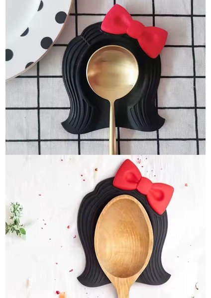 Isıya Dayanıklı Siyah Yapışmaz Kaşıklık, Pratik ve Şık Mutfak Gereci